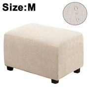Easy-Going Stretch Ottoman Cover Folding Storage Stool Furniture Protector Soft Rectangle slipcover with Elastic Bottom