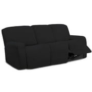 Easy-Going Stretch Recliner Sofa Slipcover for 3 Cushion Couch with Pocket, Couch Covers for Pets, Black (Sofa not included)
