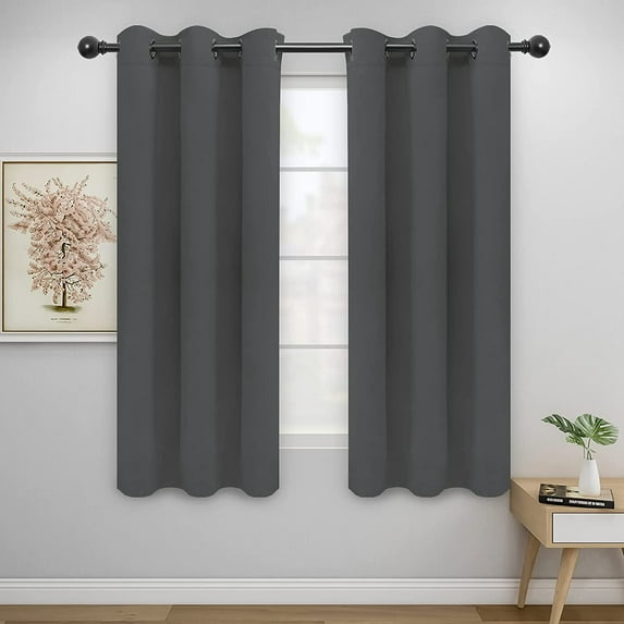 Easy-Going Thermal Insulated Blackout Curtains for Bedroom, Set of 2 Panels, Gray, 42 x 63 inch