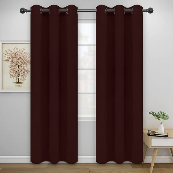 Easy-Going Thermal Insulated Blackout Curtains for Bedroom, Set of 2 Panels, Wine, 42 x 84 inch