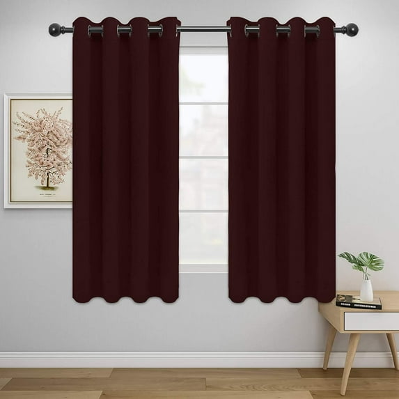 Easy-Going Thermal Insulated Blackout Curtains for Bedroom, Set of 2 Panels, Wine, 52 x 63 inch
