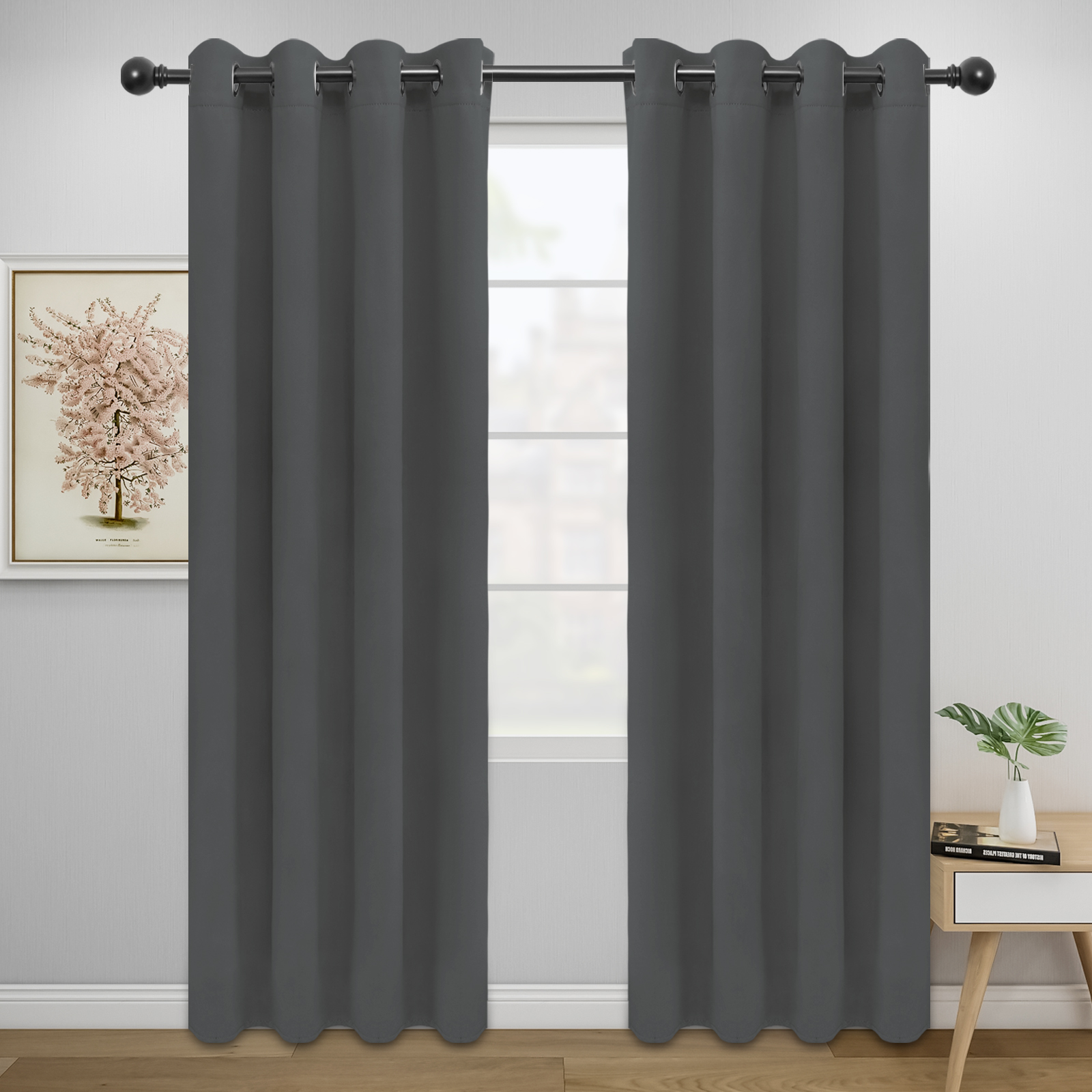 Easy-Going Thermal Insulated Blackout Curtains for Bedroom, Set of 2 Panels - image 1 of 7