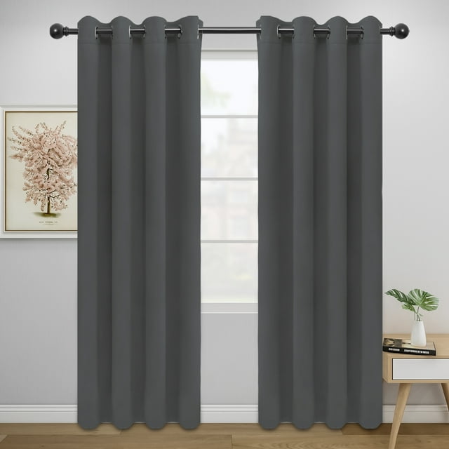 Easy-Going Thermal Insulated Blackout Curtains for Bedroom, Set of 2 Panels
