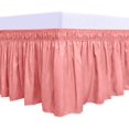thumbnail image 1 of Easy-Going Wrap Around Ruffled Bed Skirt 14 Inch for Queen, King Size Beds, Pink, 1 of 3