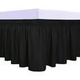 thumbnail image 1 of Easy-Going Wrap Around Ruffled Bed Skirt 18 Inch for Queen, King Size Beds, Black, 1 of 7