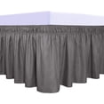 thumbnail image 1 of Easy-Going Wrap Around Ruffled Bed Skirt 18 Inch for Queen, King Size Beds, Dark Gray, 1 of 7