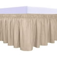 thumbnail image 1 of Easy-Going Wrap Around Ruffled Bed Skirt 18 Inch for Twin, Full Size Beds, Beige, 1 of 7