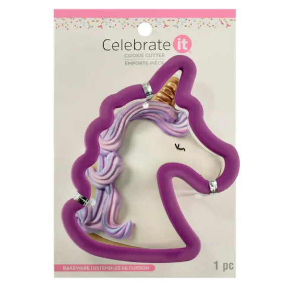 Wilton Comfort Grip Purple Unicorn Cookie Cutter, 2311-9272
