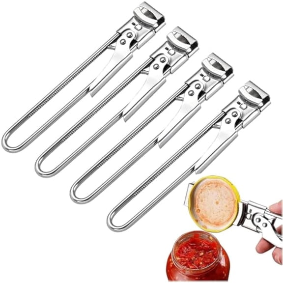Easy Grip Jar Opener for Weak Hands, Gripper Tight Lid Opener For Seniors, Adjustable Stainless Steel Can Openers, Multifunctional Bottle Openers For Kitchen Gadgets(4)