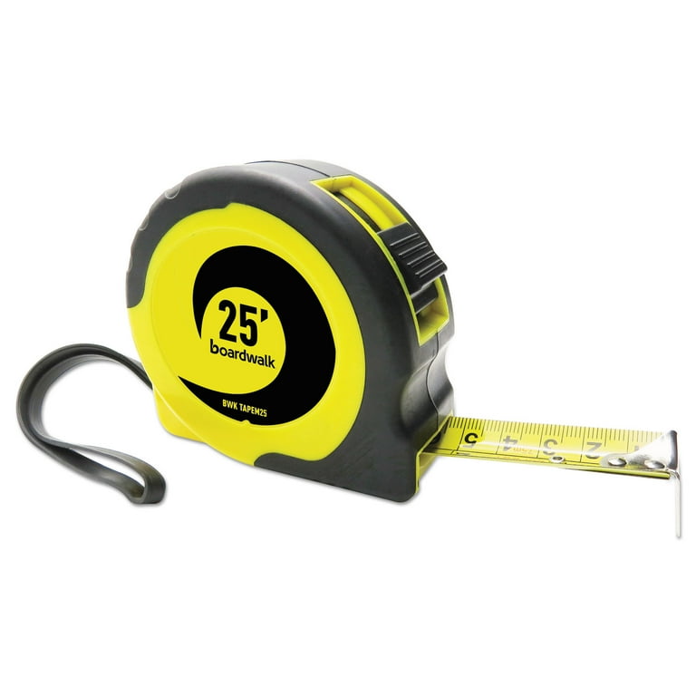 Easy Grip Tape Measure, 25 ft, Plastic Case, Black and Yellow, 1/16 Easy Grip Tape Measure, 25 ft, Plastic Case, Black and Yellow, 1/16