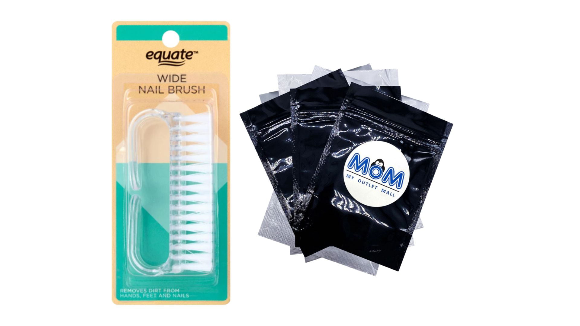 Equate Beauty Easy Grip Wide Handle Finger Nail Cleaning Brush