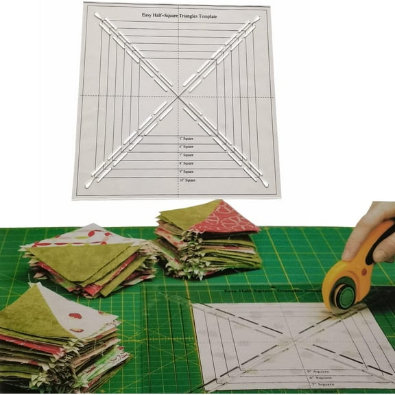 Easy Half-Square Triangles Template Ruler for Sewing Quilting