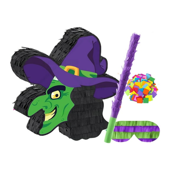 Easy Hanging Halloween Witch Piñatas With Assorted Candies Festival Parties Decoration Kids Interactive Game