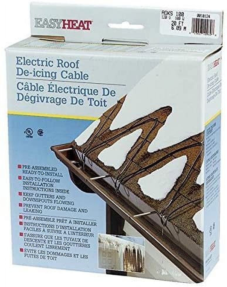 Easy Heat 20' 120V 5W Roof Shingle Down Spout Gutter DeIcing Cable