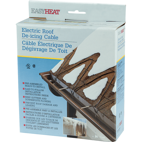 Easy Heat Inc. Easy Heat Roof De-Icing Cable - Single Pack Indoor & Outdoor Use, NEC-Compliant