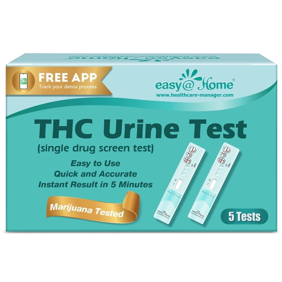 Easy@Home 1 Panel Marijuana (THC) Urine Drug Test Kit for At-Home Use, 5 Pack