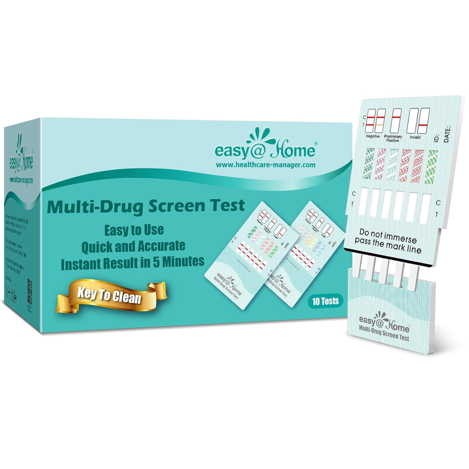 EasyHome 12 Panel EDOAP1124 Instant Urine MultiDrug Test, 10 count