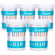 Areta 14 Panel Instant Urine Drug Test 90mL Cup, 5 Ct with Temperature Strip and Gloves #ACDOA-1144