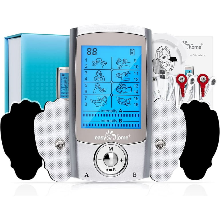Easy@Home 16-Mode Premium Handheld TENS Electronic Pulse Massager Unit with  Rechargeable Battery, US Stock, EHE029G (Portable Pain Relief Therapy Device)