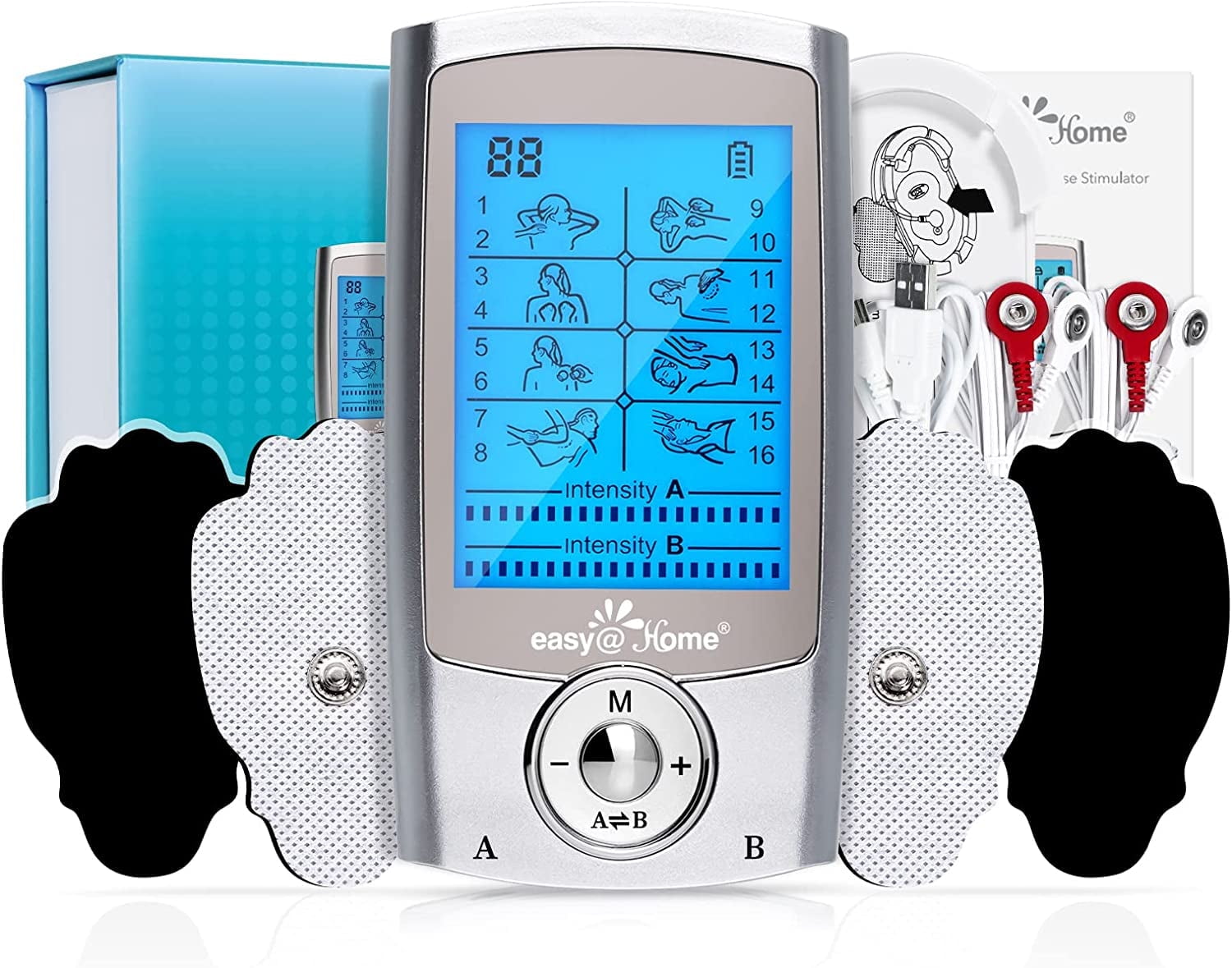 Easy@Home Dual Channel TENS Unit Electronic Pulse Massager