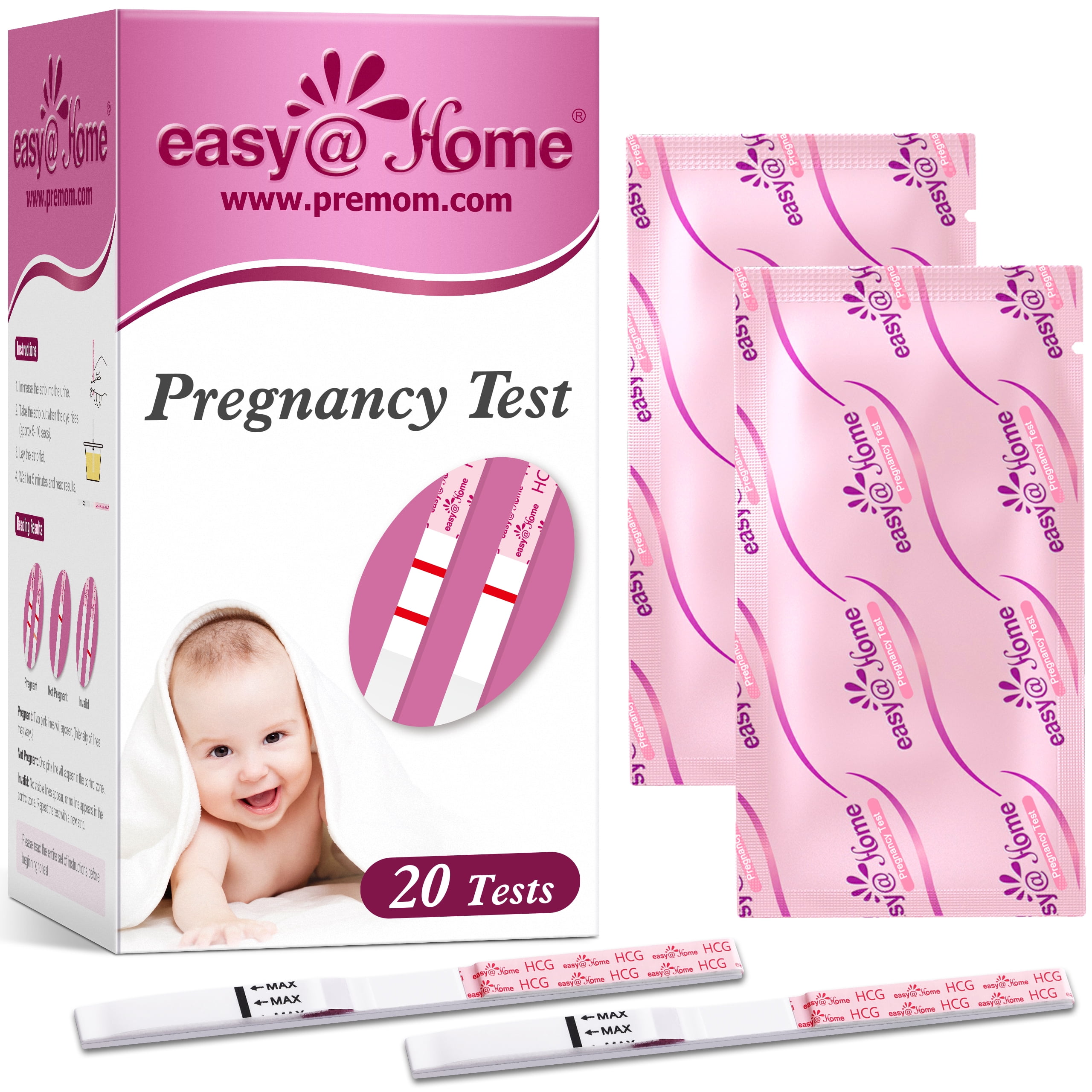 Easy@Home, Pregnancy Test, 20 Count, Early Detection - Walmart.com