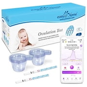 Easy@Home 30 Ovulation Test Strips Kit - with Premom Predictor App | 30 LH + 30 Urine Cups