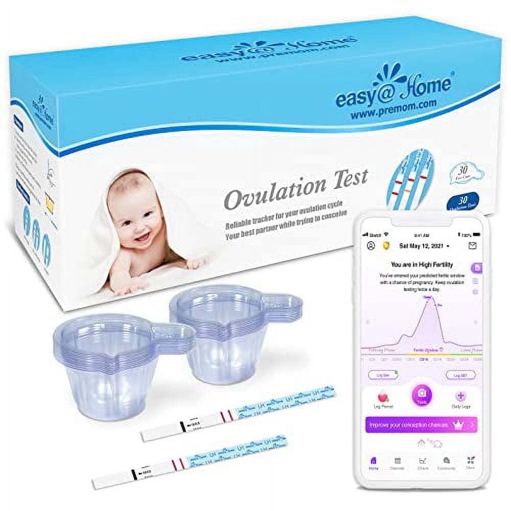 Ovolution Test Kit Easy@Home 30 Ovulation Test Strips Kit - with Premom Predictor App | 30 ...