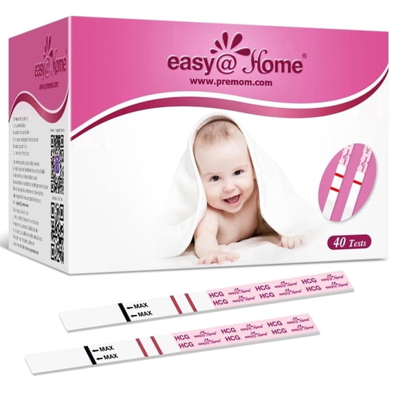 Easy@Home 40 Pregnancy (HCG) Urine Test Strips, 40 Count