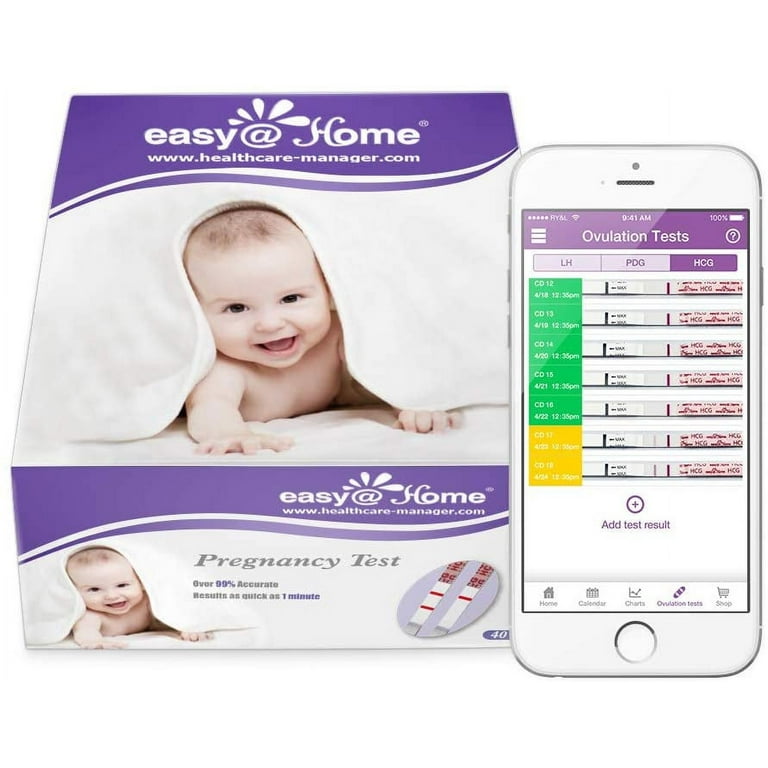 Easy@Home Pregnancy Test Strips, 40 HCG Tests for Early Detection
