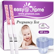 Easy@Home 40 Pregnancy Test Strips + 40 Urine Cups - Early Detection, Fast Clear Results - Compatible with Premom App, for TTC Women