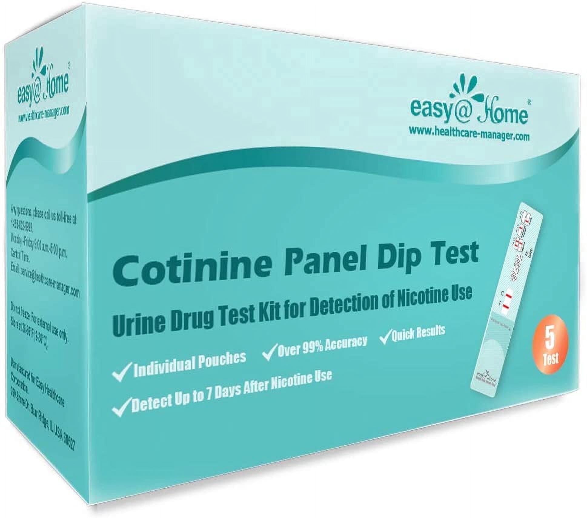 Easy@Home 5 Pack Nicotine Cotinine Urine Dip Test Strips Kit, 200 ng/mL