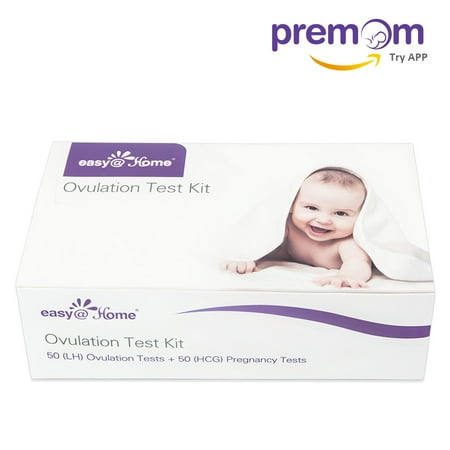 Easy@Home 50 Ovulation Tests (LH tests) and 50 Pregnancy Test (HCG tests) Combo Urine Test Strips Kit - the reliable Ovulation Predictor Kits, 50 LH + 50 HCG Tests