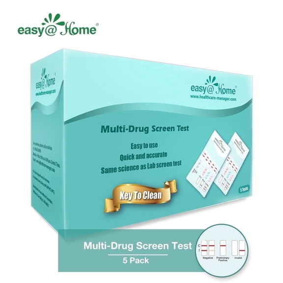 Easy@Home 6 Panel Instant Urine Drug Test Kit, 5 Ct