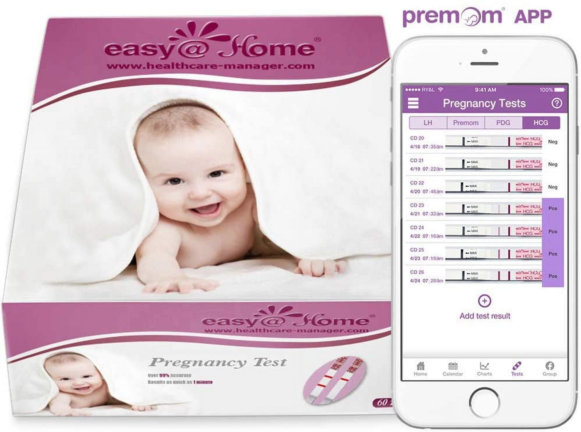 Easy@Home Pregnancy Test Strips Kit: 10-Pack HCG Test Strips