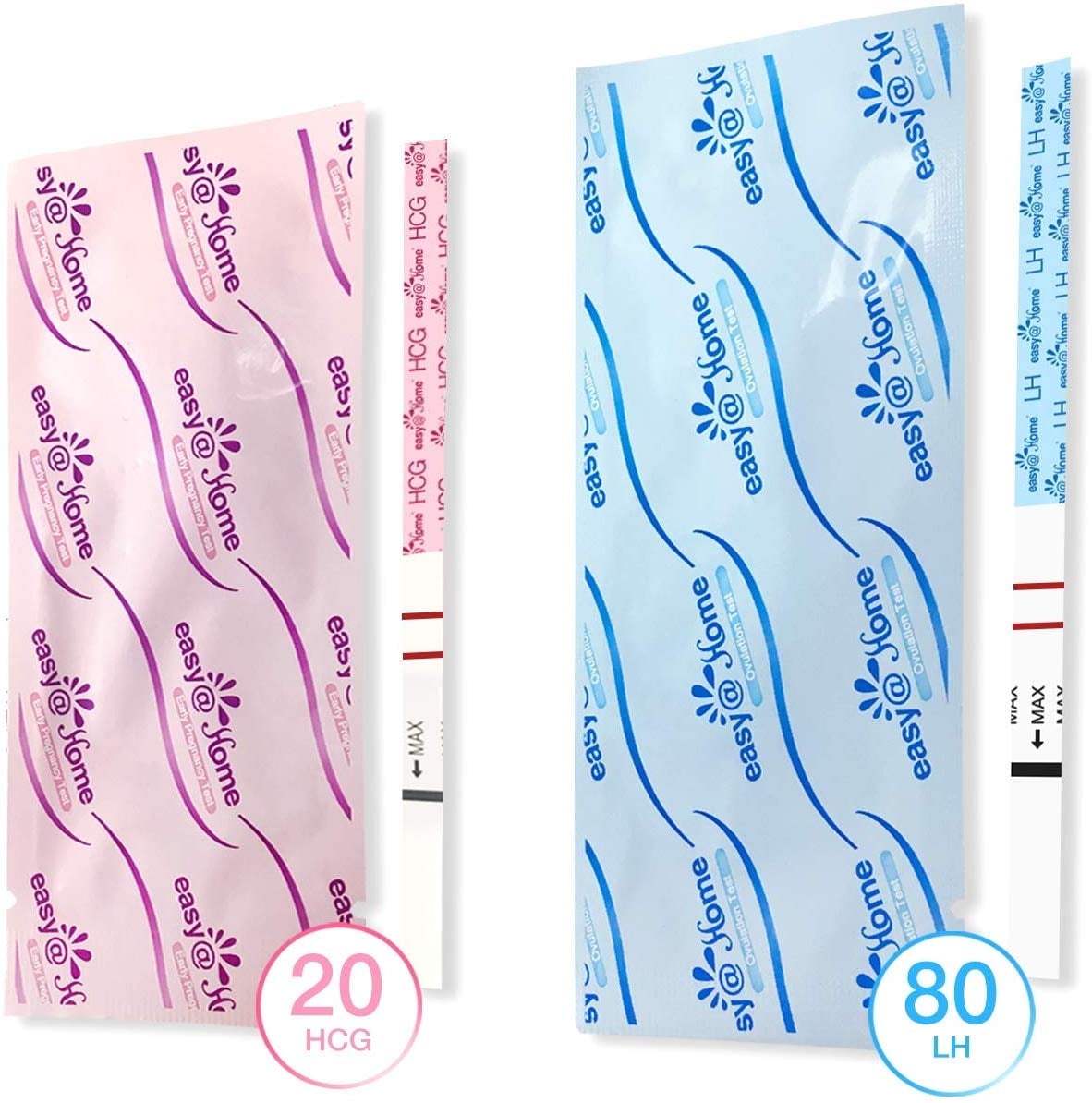 Easyhome 80 Ovulation Lh And 20 Pregnancy Hcg Combo Urine Test Strips Kit Powered By 1972