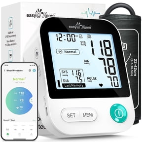 Easy@Home Blood Pressure Monitor for Home Use: Bluetooth BP Machine with Free MyHeartPal App, Digital Blood Pressure Machine with Large Backlit LCD Display, Fits 8.716.5 in Arms, EBP-20T