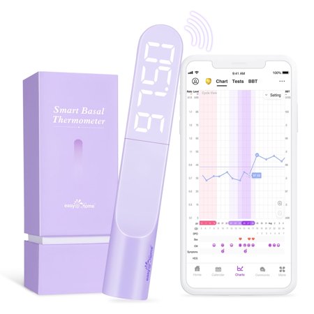 Easy@Home Bluetooth LED Basal Thermometer, 1 Count