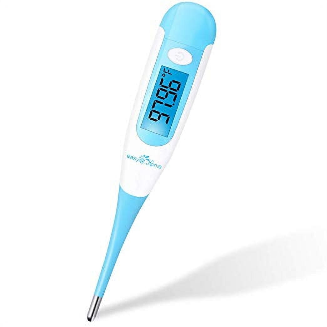 Easy@Home Digital Basal Thermometer With Blue Backlight LCD Display, 1/100th Degree High Precision and Memory Recall, Perfect For Ovulation Tracking and Natural Family Planning, EBT-100