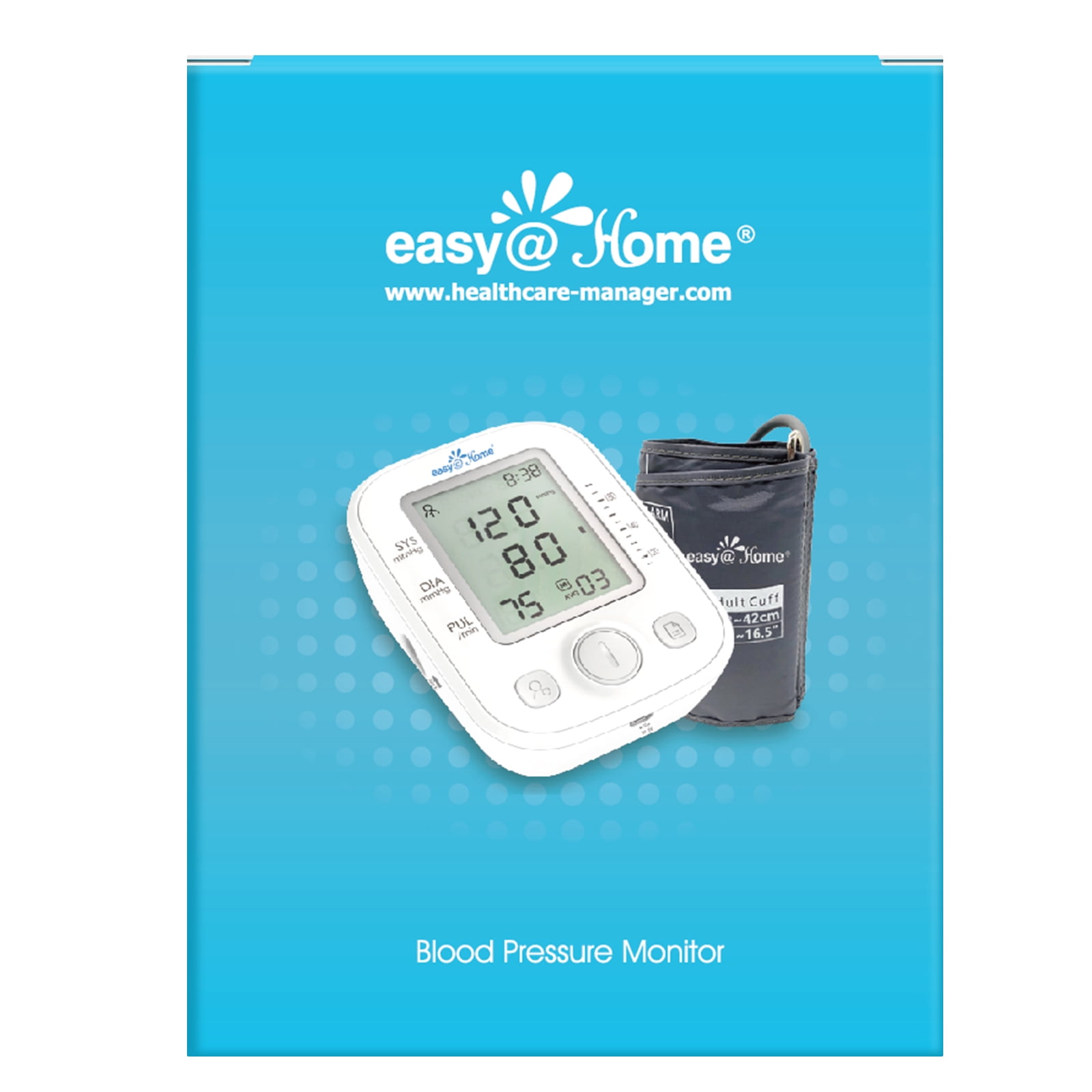 Easy@Home Digital Blood Pressure Monitor Upper Arm with Pulse Rate Indicator, AC