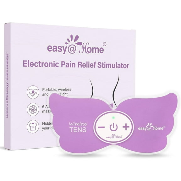 Easy@Home Electronic Pain Relief Stimulator: TENS Unit, Wireless Muscle Stimulator, 1 Pack