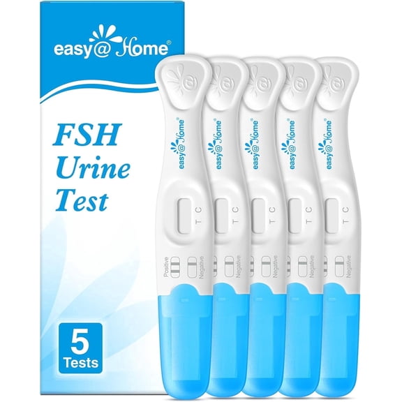 Easy@Home FSH Test Kit for Women, 5 Tests - Midstream Hormone & Cycle Tracking, Compatible with Premom App