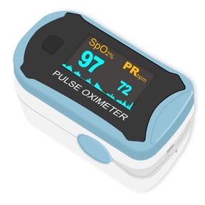 Easy@Home Fingertip Pulse Oximeter SpO2 Blood Oxygen Saturation Meter and Heart Rate Monitor with Rotatable OLED Display