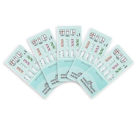 Easy@Home Multi-Drug Screen Test: 5 Pack Urine Drug Test for Cocaine(COC), Marijuana(THC), Methamphetamine(MET), Morphie(MOR), Including Highly Sensitive THC Tests for Home Use, #EDOAP-144