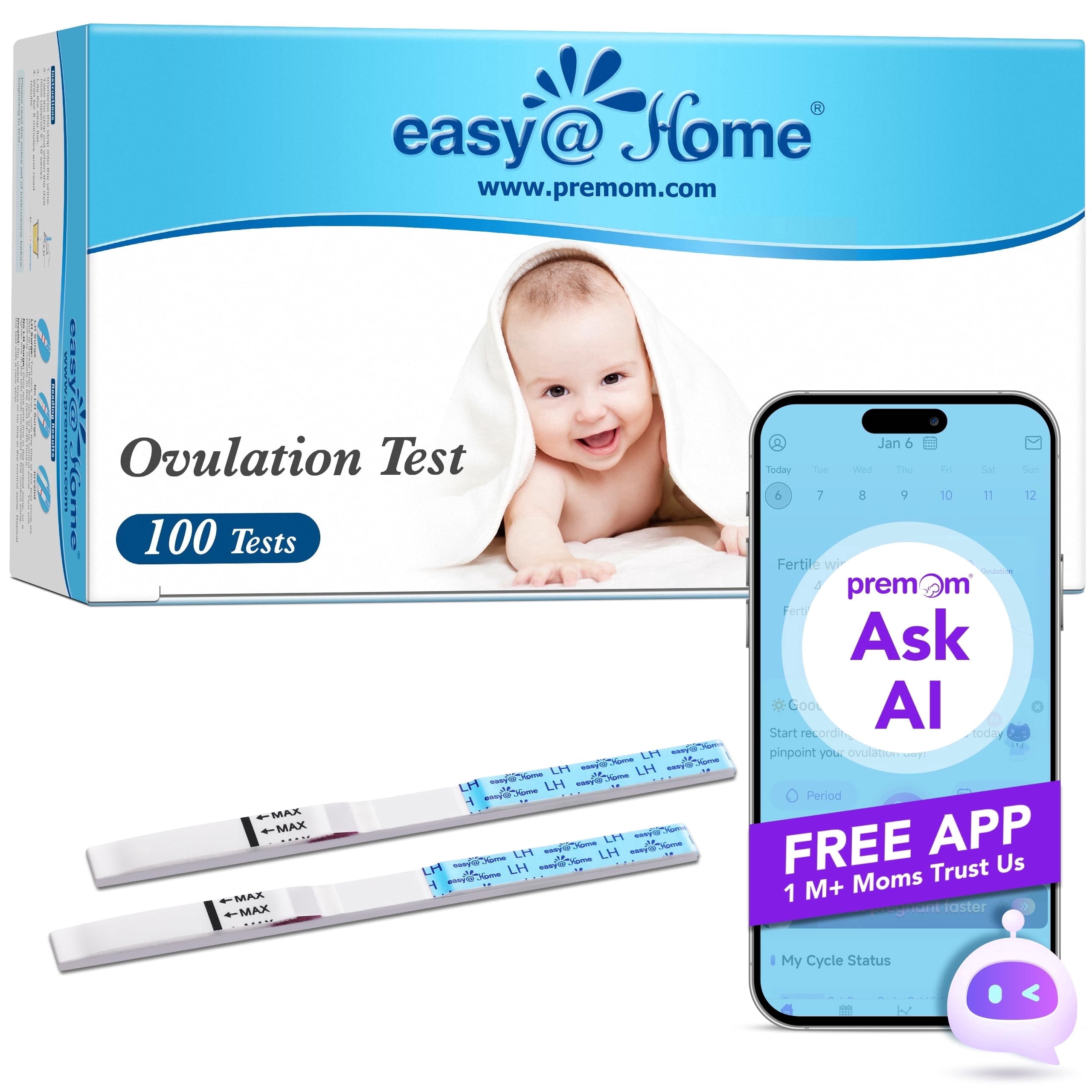 Easy@Home Ovulation Test Strips, 100 Count