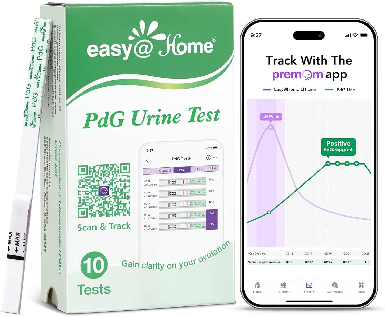 Easy@Home PdG Test Strips: Track Ovulation Insights with Progesterone ...