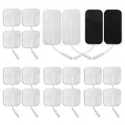Easy@Home Tens Unit Self-Stick Carbon Electrode Pads, 4 Pcs 2" x 4" + 16 Pcs 2" x 2" Reusable Pads