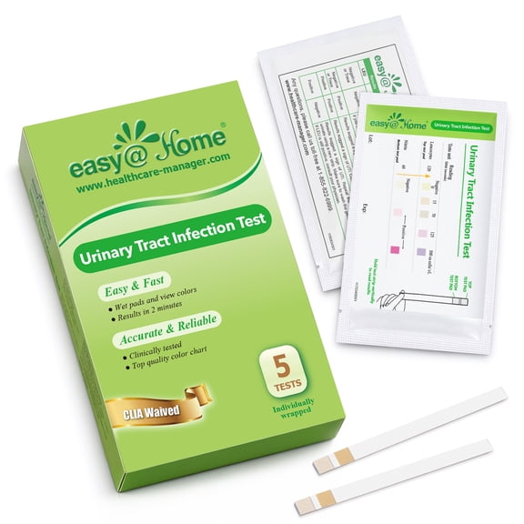 Easy@Home UTI Test Strips, 2-in-1 Leukocytes & Nitrites Test, 5-Pack