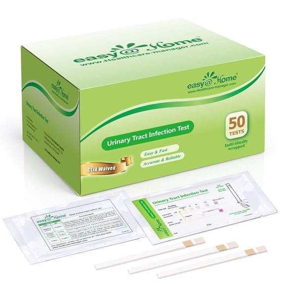 Easy@Home UTI Test Strips 50 Ct, Leukocytes & Nitrite, FDA Cleared, #UTI-IND-1-50