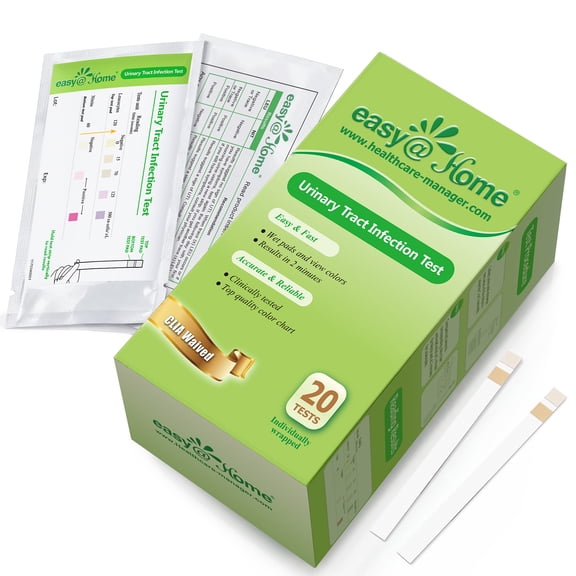 Easy@Home UTI Test Strips 20 Ct, Leukocytes & Nitrite, FDA Cleared, #UTI-IND-1-20