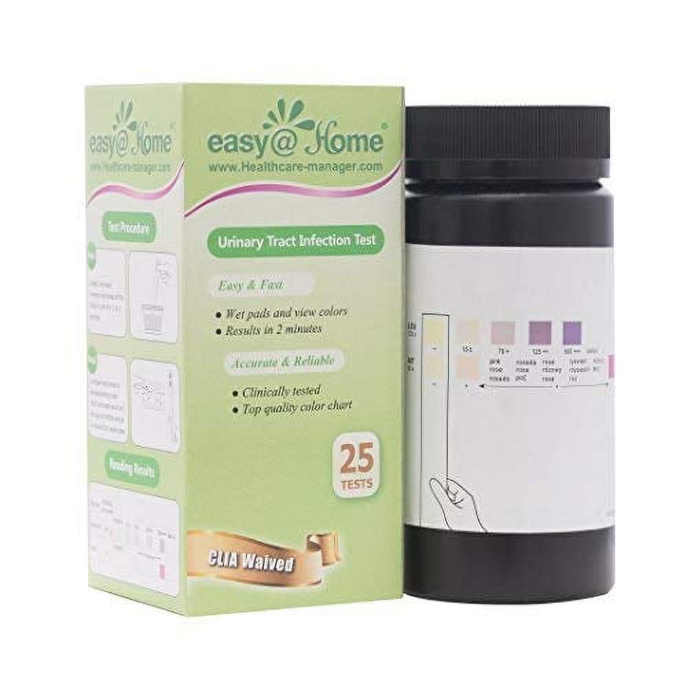 EasyHome Urinary Tract Infection Test Strips, 25 Count/Bottle